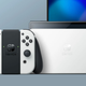 A white Nintendo Switch OLED model hardware.